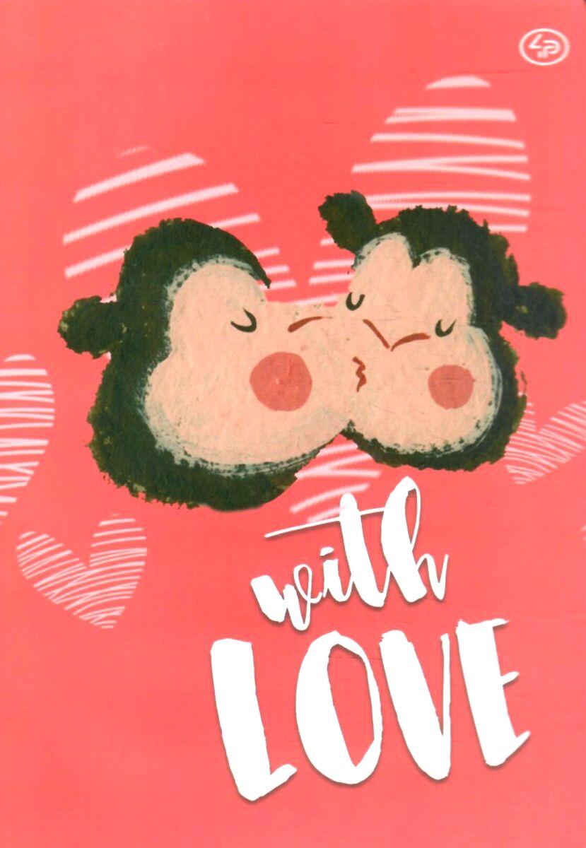 Блокнот А5 40арк., без лініювання, кольоровий папір, м'яка обкладинка Profiplan With love four