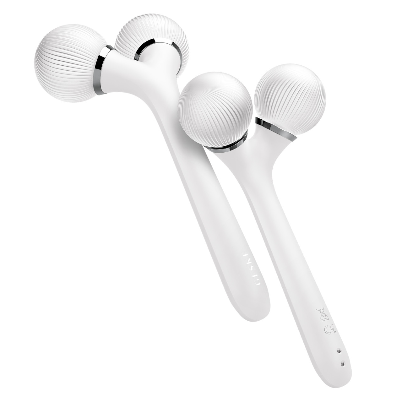 Електронний ультразвуковий ролик для обличчя та тіла GESKE Sonic Facial&Body Roller 4в1 white