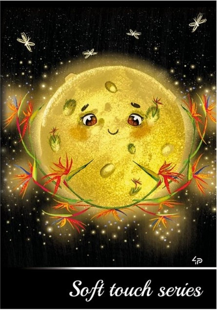 Блокнот А5 48арк., без лініювання, кремовий папір, тверда обкл. Profiplan Soft touch series moon