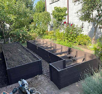 Грядки заввишки 480 мм - три дошки - без обрамлення