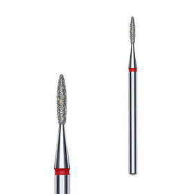 Фреза алмазна Staleks Expert полум'я червоне (1.6/8 мм), для манікюру та педикюру