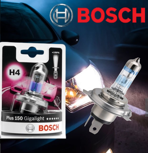 Галогенна лампа BOSCH Gigalight H4 12 V 60/55 (43) + 200% блістер
