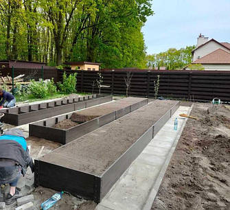 Грядки висотою 320 мм - у дві дошки - без обрамлення