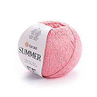 Yarnart SUMMER (Самер) № 10 рожевий (Пряжа напівбавовна, нитки для в'язання)
