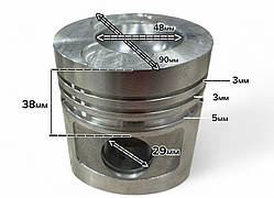 Поршень 90 мм на двигун 490QC Ricardo/Matari