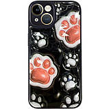 TPU+PC чохол Prisma Plushie Full Camera для Apple iPhone 14 (6.1") з креативним принтом Paws, фото 2