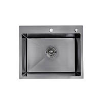 Кухонне миття Kroner KRP PVD Schwarze-6050HM 3.0/1.0 мм Чорний 600х500 мм Раковина для кухні чорна