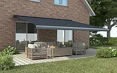 Автоматична маркіза з підсвіткою Deluху 450x300 см Gutroof регулювання нахилу сірий, фото 3