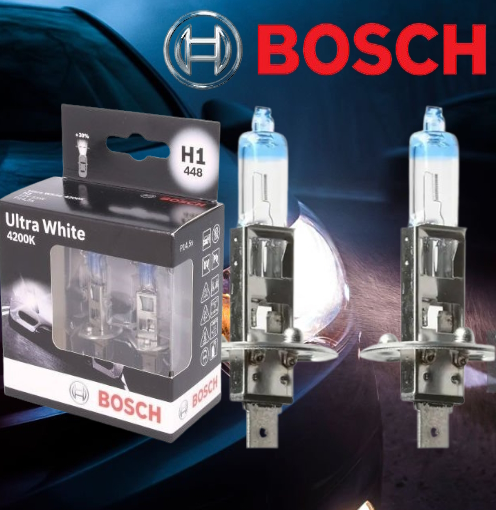 Галогенна лампа BOSCH Ultra White H1 12 V 55 W 4200 K (2шт)