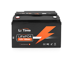 Акумуляторна батарея Li-TIME LiFePO4 12.8V 100Ач 1280Wh,(100/100A) M8, 329*172*214mm