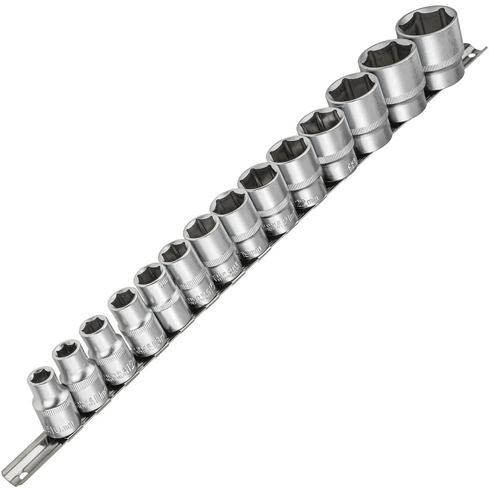 Набір шестигранних торцевих головок 1/2″ (на планці) CrV (10-32 мм) 14 ел. Vorfal V08416, фото 1