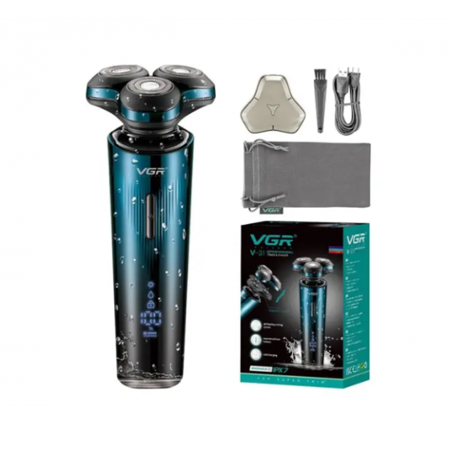 Електробритва роторна для вологого та сухого гоління з головками VGR-311