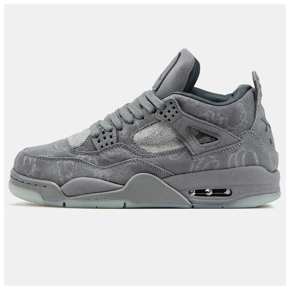 Чоловічі кросівки Nike Air Jordan 4 Retro x Kaws Grey, сірі замшеві кросівки найк аір джордан 4 ретро кавс