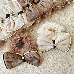 Резинки для волосся хутро Ø 8 см 10 шт/уп БАНТ