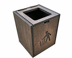 Настільна коробочка для сміття (смітник для кав'ярні) 13х13х15 см, коричневий