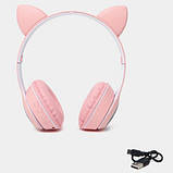 Хороші навушники з котячими вушами, Навушники з вушками для любителів котів Дитячі bluetooth JU-17, фото 3