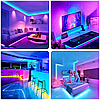 Комплект 2 шт Світлодіодна стрічка 5 м, від USB + пульт TV LED Strip CB-5050 / Лед підсвітка / RGB стрічка від повербанку, фото 5
