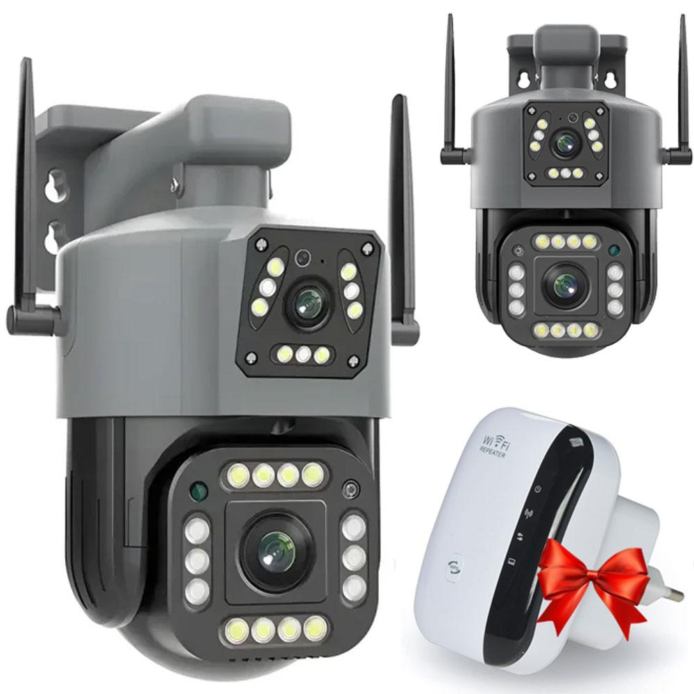 Вулична WiFi камера Qettopo V380 + Подарунок WiFi ретрансляція в розетку МТ02 / Поворотна IP камера спостереження, фото 1