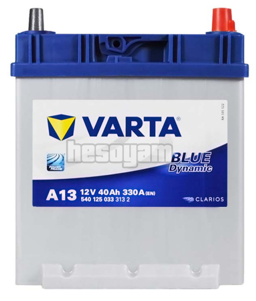 Акумулятор 40Аг 330А 12В R+ VARTA A13 Вlue Dynamic 540125033 / 540 125 033 6СТ-40, фото 1