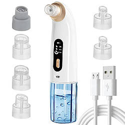 Вакуумний апарат для очищення обличчя, + 6 насадок, USB, XL-1111 / Очищувач пор обличчя / Очищувач чорних крапок