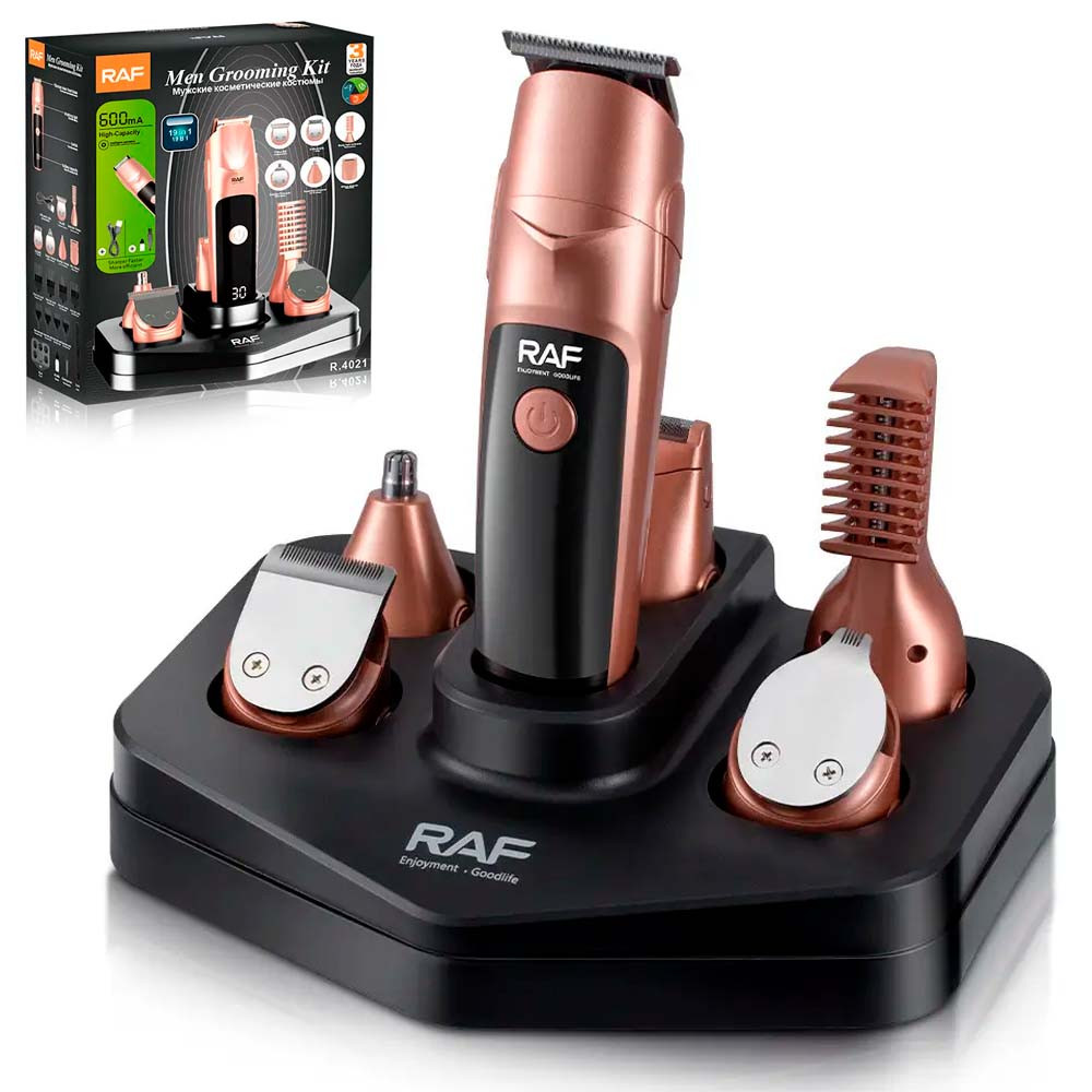 Машинка для стрижки (6 голівок + 8 насадок), від USB, RAF R4021 / Тример чоловічий / Тример для волосся, фото 1
