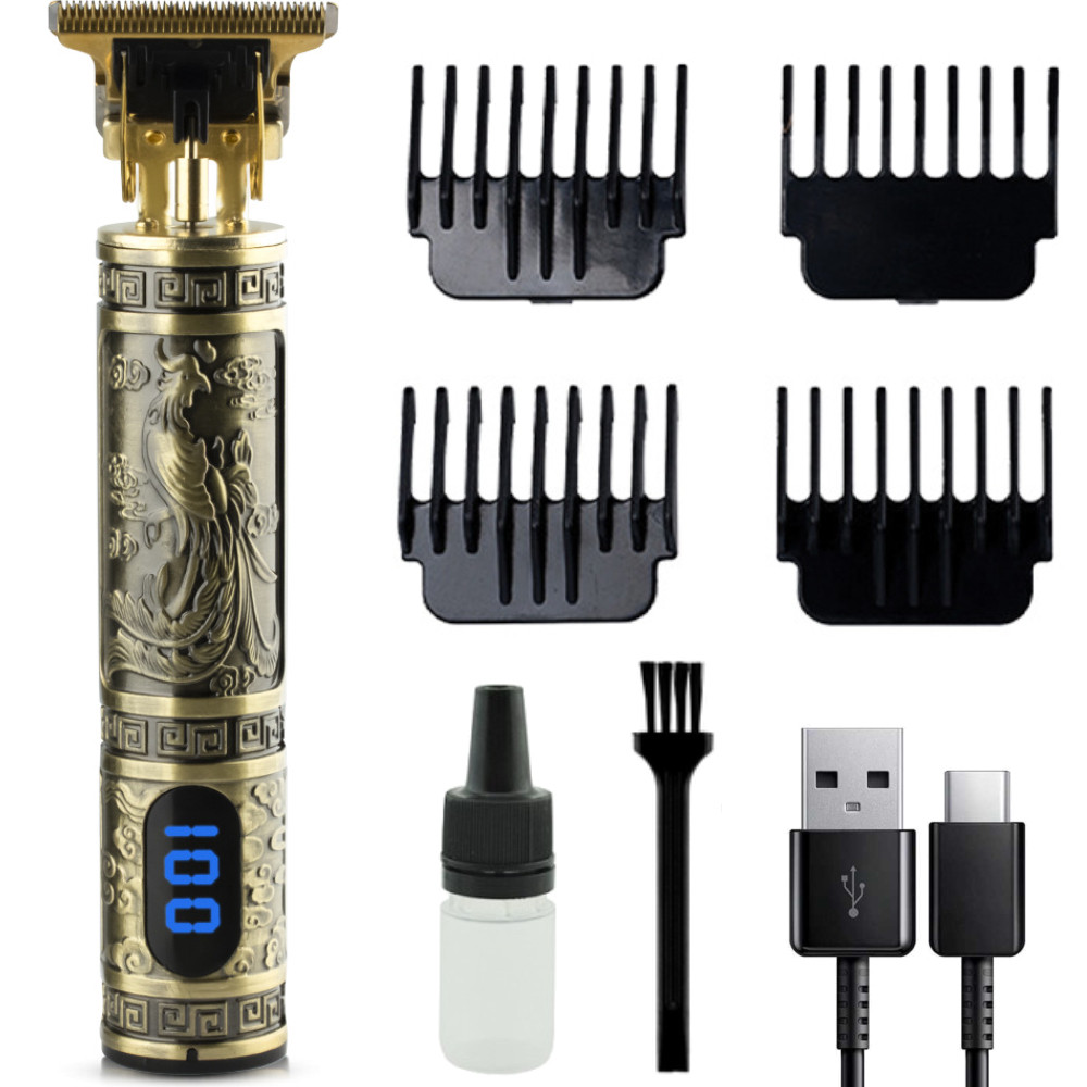 Машинка для стрижки волосся та бороди + 4 насадки, від USB, RAF R431 / Бездротовий триммер для стрижки волосся