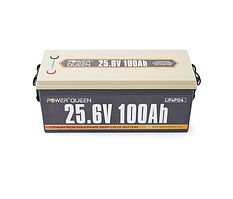 Акумуляторна батарея LiFePO4 Power Queen 25.6V 100Ah, 2560Wh, BMS 100A, 532*207*215мм
