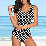 Злитий купальник у горошок з пушапом, фото 5