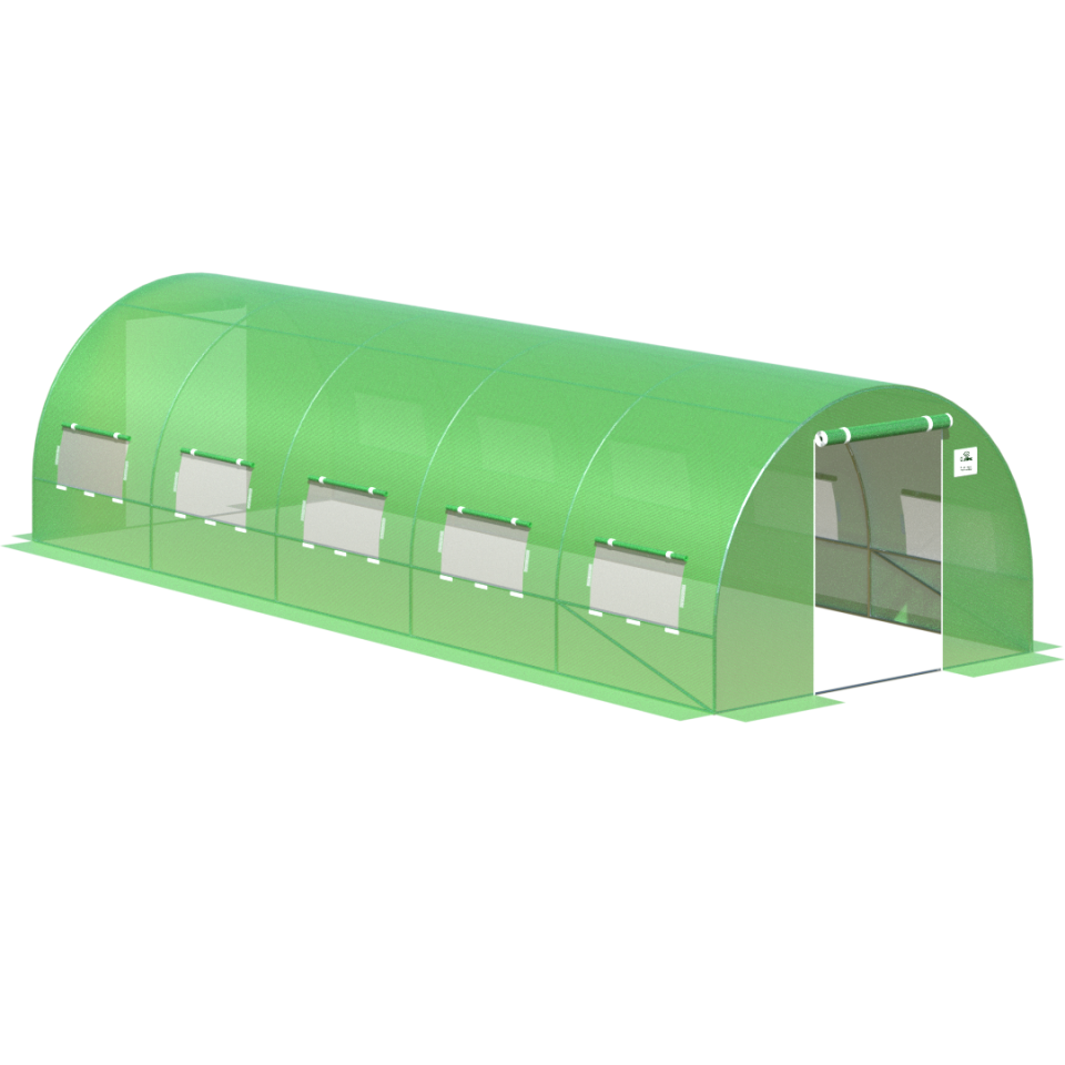 Теплиця садова - парник Focus Garden 3x8x2 м (подвійні двері) зелена, фото 1