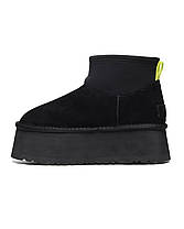 Зимові Черевики UGG Classic Mini Dipper Black / УГГ Класик Міні Діпер Чорні, фото 5