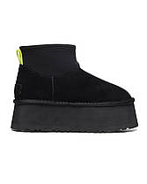 Зимові Черевики UGG Classic Mini Dipper Black / УГГ Класик Міні Діпер Чорні, фото 4