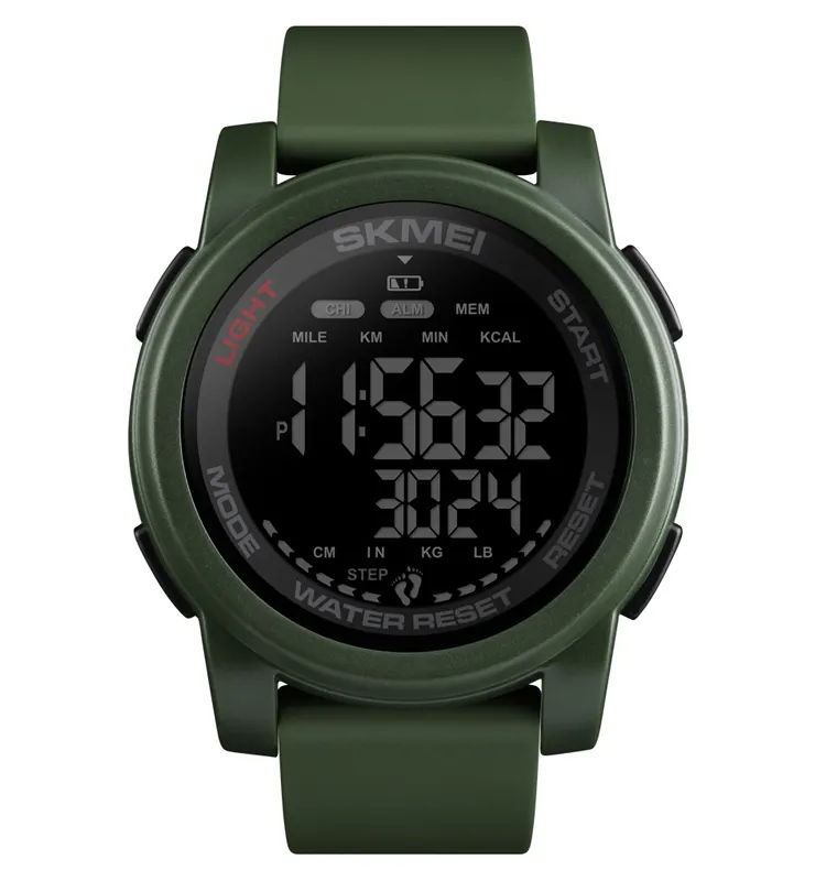 Skmei 1469 fitness зелений із чорним чоловічий спортивний годинник