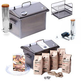 Коптильня з Димогенератором SmokeHouse Kit M Original з Термометром для холодного копчення. Метал 1.5 мм.