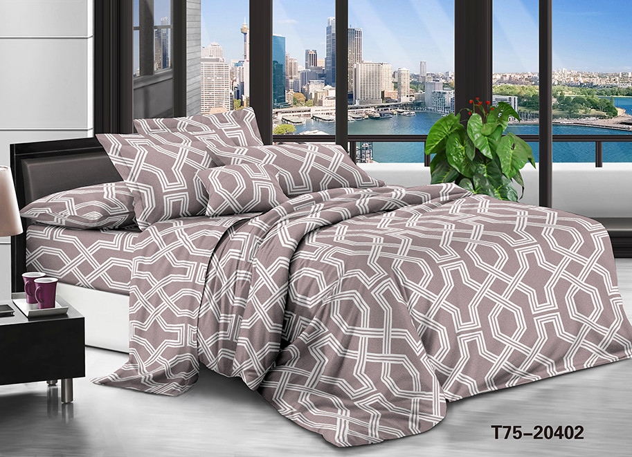 Євро (Поліестер) | Комплект постільної білизни "Дивна геометрія 2" | Простирадло 200х220 см, фото 1