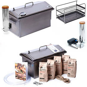 Коптильня з Димогенератором SmokeHouse Kit L Original з Термометром для холодного копчення. Метал 1.5 мм.