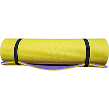 Каримат для йоги 1800×600×10 мм, "Фітнес", двошаровий, жовтий/фіолетовий, фото 5
