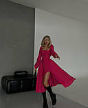 Легка муслінова сукня зі шнурівкою по спині Тканина муслін Розмір 42-44, 46-48, фото 2