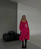 Легка муслінова сукня зі шнурівкою по спині Тканина муслін Розмір 42-44, 46-48, фото 8