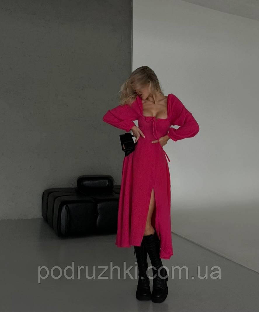 Легка муслінова сукня зі шнурівкою по спині Тканина муслін Розмір 42-44, 46-48, фото 1