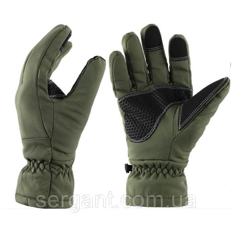 Армійські зимові рукавиці зелені розмір XL, фото 1