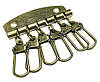 Фурнітура для ключниці на 6 карабінів, Заготівка для ключниці колір Антік, фото 2