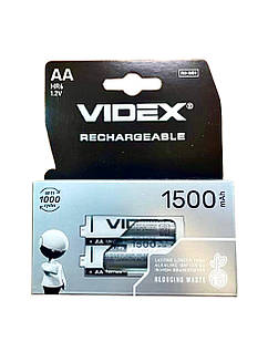 Батарейки акумуляторні VIDEX AA HR6 1500mAh (ціна за 2шт/бл)