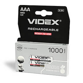 Батарейки акумуляторні VIDEX AАA HR3 1000mAh (ціна за 2шт/бл)
