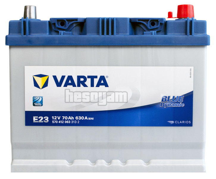 Акумулятор 70Аг 630А 12В R+ VARTA E23 Blue Dynamic 570412063 / 570 412 063 6CT-70, фото 1