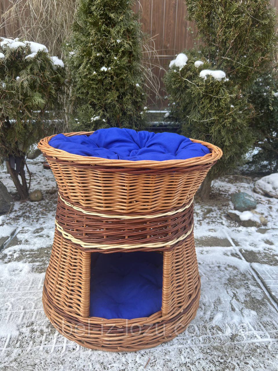 Круглий лежак з подушками, фото 1