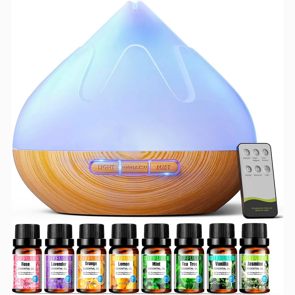 Аромадифузор - нічник з набором ефірних олій Aroma Diffuser IN2-500D, ароматичний дифузор зволожувач