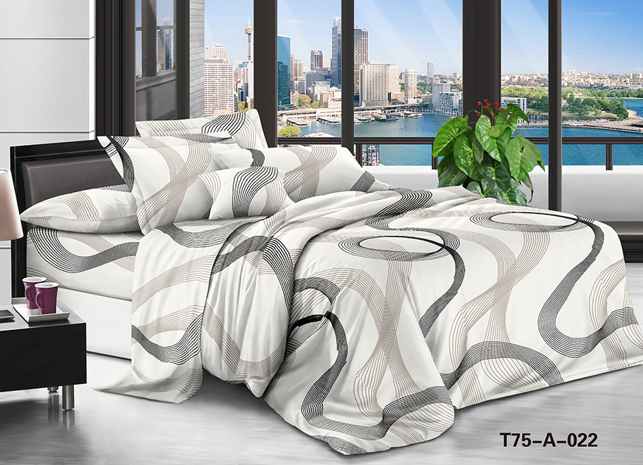 Євро (Поліестер) | Комплект постільної білизни "Гармонія 2" | Простирадло 200х220 см, фото 1