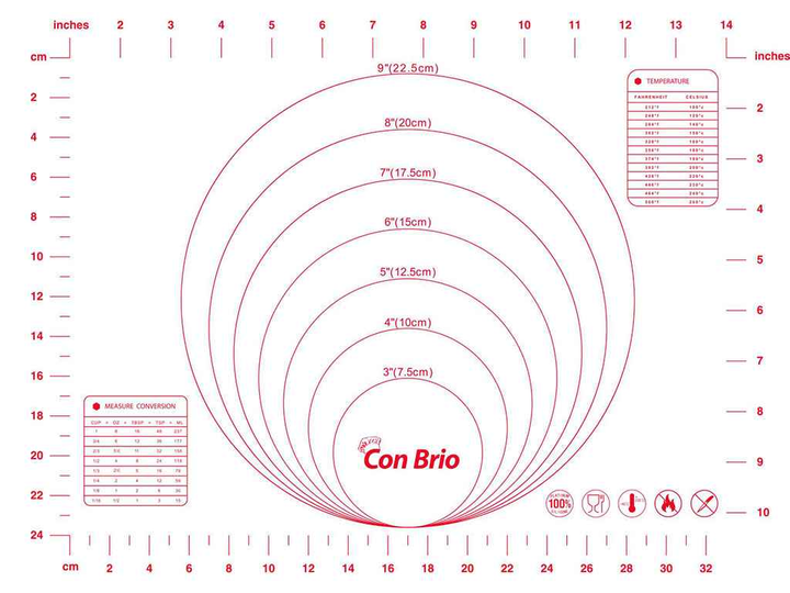 Силіконовий килимок Con Brio СВ-675 30х40см червоний прінт