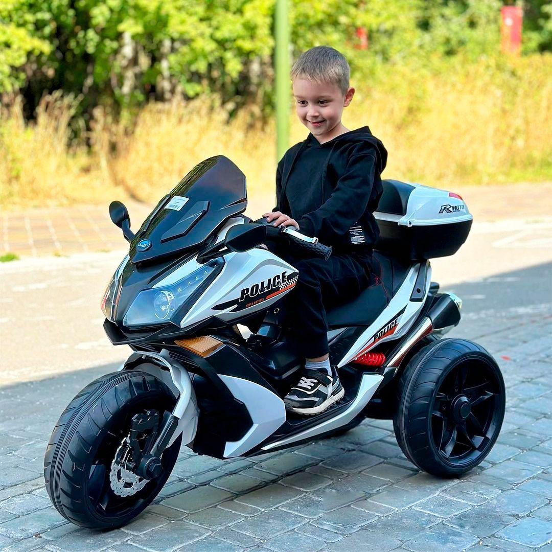 Електромотоцикл Bambi Racer на акумуляторі білий мотоцикл, фото 1