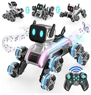 Інтерактивний робопес на радіокеруванні на восьми колесах "Robot Dog" 2950-1, сірий, фото 4